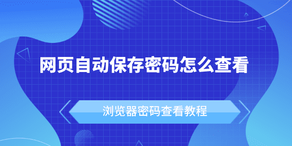 网页自动保存密码怎么查看 浏览器密码查看教程