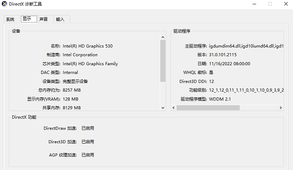 使用DirectX诊断工具