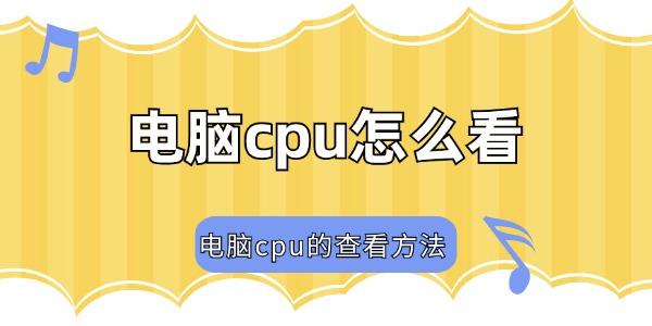 电脑cpu怎么看