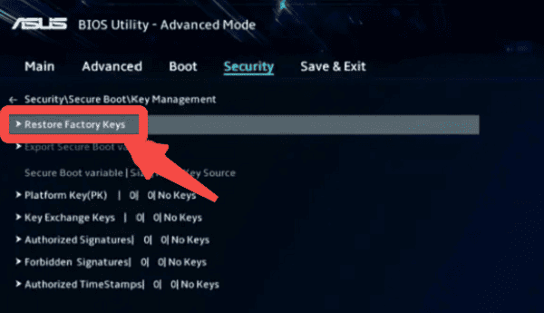 安装或修复安全启动密钥 安装或修复安全启动密钥