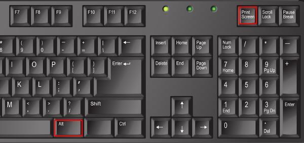 Alt+PrintScreen Alt+PrintScreen
