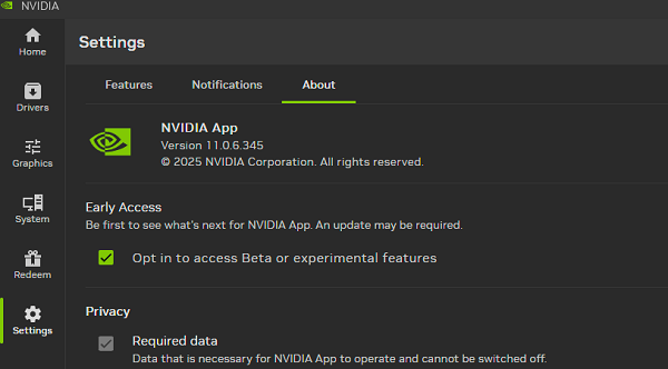 NVIDIA App同步更新,驱动和功能整合更明显 NVIDIA App同步更新,驱动和功能整合更明显