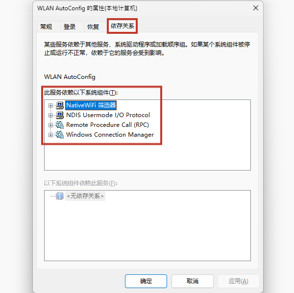 检查依赖服务 检查依赖服务