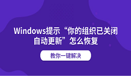 Windows提示“你的组织已关闭自动更新”怎么恢复?教你一键解决