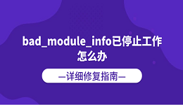 bad_module_info已停止工作怎么办?详细修复指南